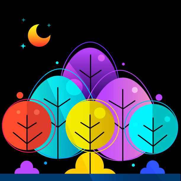 夜幽仙林剪影，夏日萤火虫图片下载