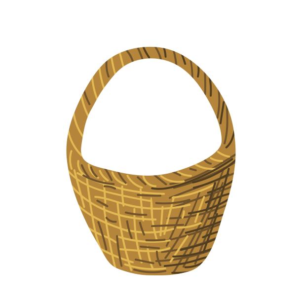 空的柳条野餐篮子孤立在白色的背景。彩色矢量插图。图片下载