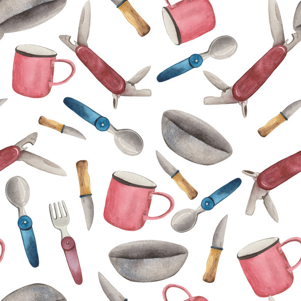 水彩无缝图案供游客和游客使用图片下载