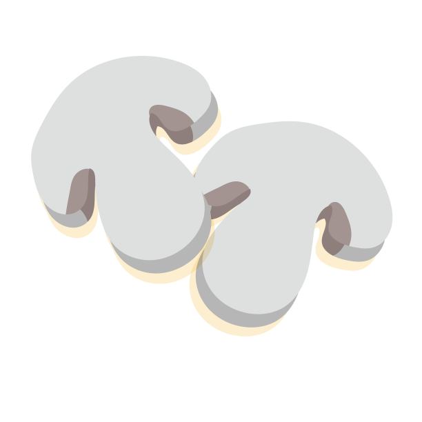 蘑菇蘑菇片。烹饪用的配料矢量插图上的白色背景图片下载