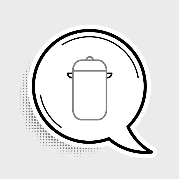 线烹饪锅图标孤立在灰色背景。煮或炖食物的象征。色彩斑斓的轮廓的概念。向量图片下载