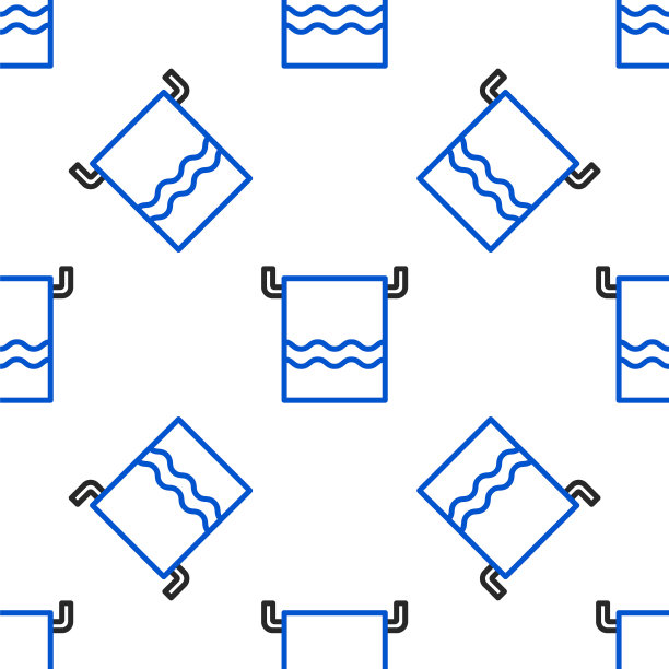 线毛巾在衣架图标孤立无缝模式上的白色背景。浴室毛巾图标。色彩斑斓的轮廓的概念。向量图片下载