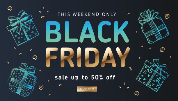 黑色星期五销售。礼品盒的涂鸦图标。手绘的风格。向量。图片下载