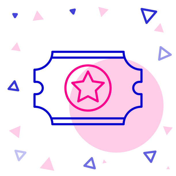 线电影院票图标孤立在白色图片下载