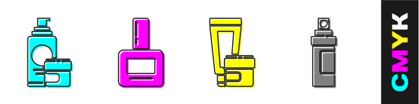 设置膏霜或乳液化妆品管指甲油图片下载