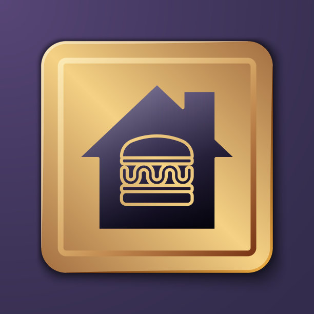 紫色的在线订餐和快餐外卖图标图片下载