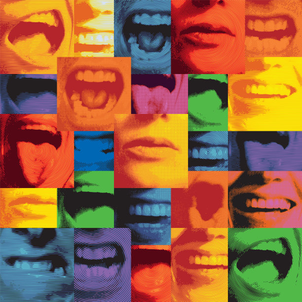 无缝模式与人的嘴和嘴唇图片下载