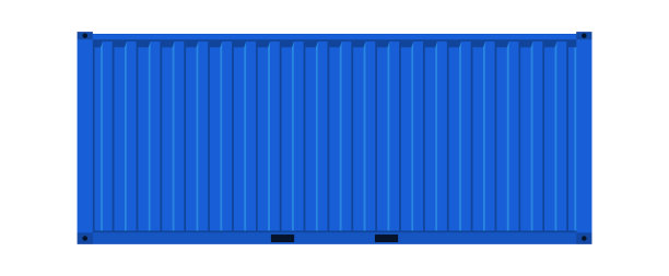 蓝色货物集装箱现实的侧面视图金属图片下载