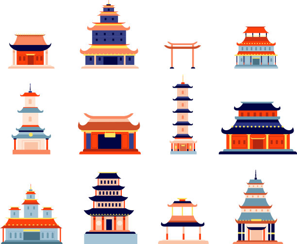 中国建筑中国城镇寺庙文化图片下载