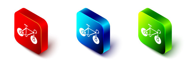 等距自行车图标孤立在白色图片下载