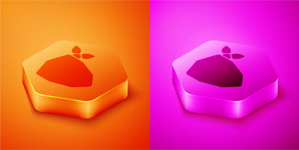 等距破坏者图标隔离在橙色和粉红色图片下载