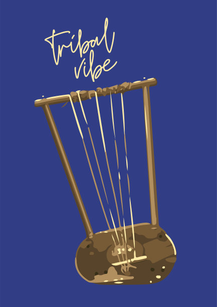 一种古老的木制弦乐器。非洲传统文化图片下载