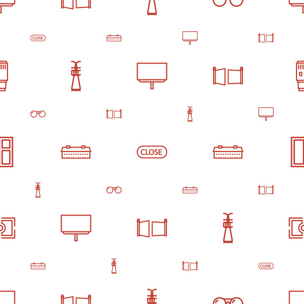 框架图标模式无缝白色背景图片下载