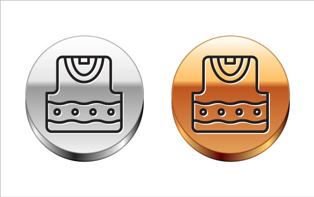 黑色线背心图标孤立在白色图片下载