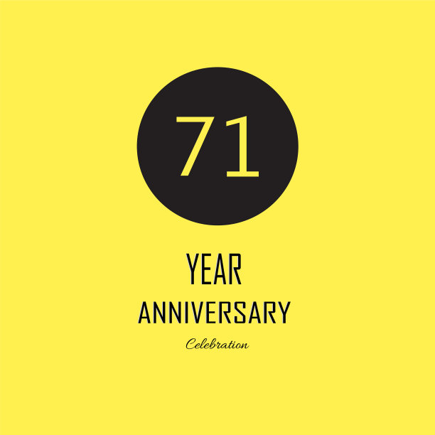 黄色背景上的周年庆典图片下载