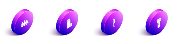 设置等距森林热水瓶容器刀和图片下载