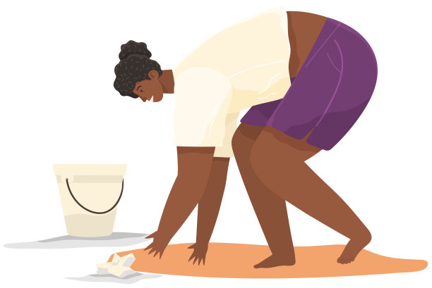 女主人公弯腰在纸上志愿的女人图片下载