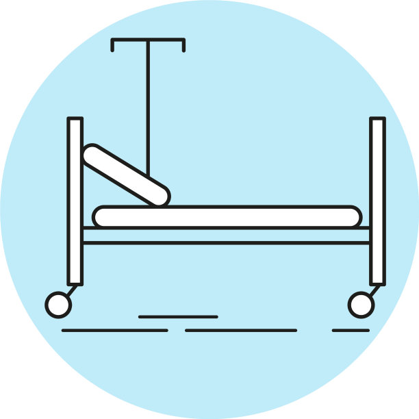 医院病床医疗图标在平面设计图片下载