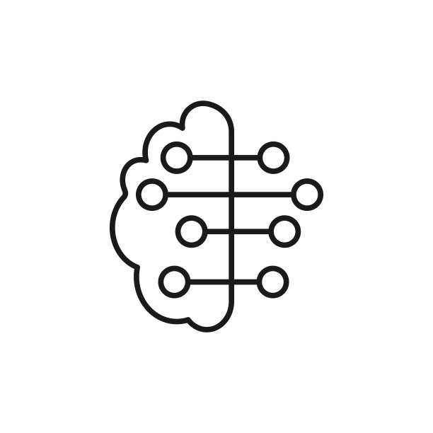 人脑线性技术矢量标志图片下载