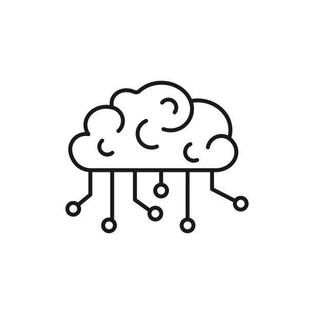 脑芯片cpu平面设计标志图片下载