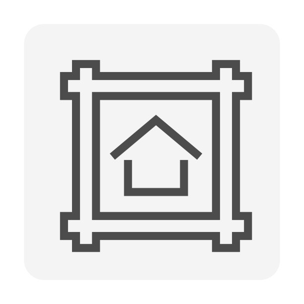 房子和土地矢量图标设计。48X48像素完美和可编辑的线描边。图片下载