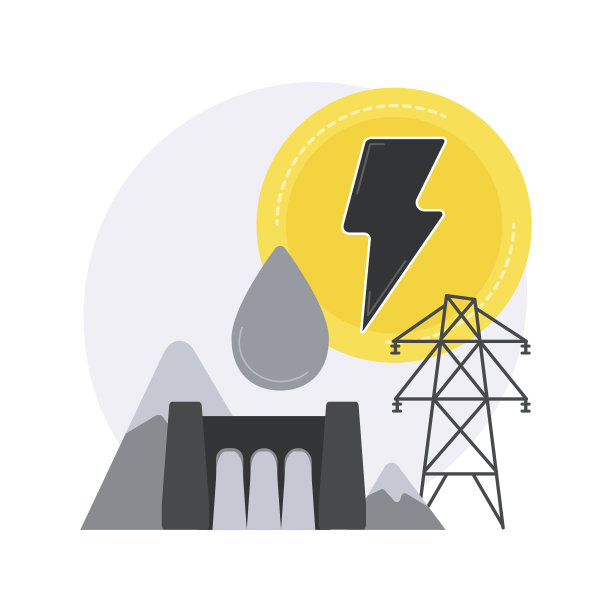 水电抽象概念矢量图解。图片下载