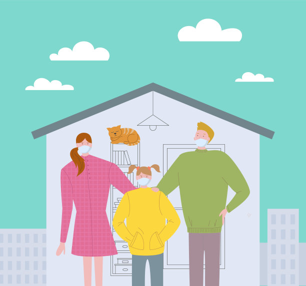 呆在家里自我隔离的概念图片下载