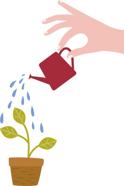 人类用手从喷壶里浇花图片下载