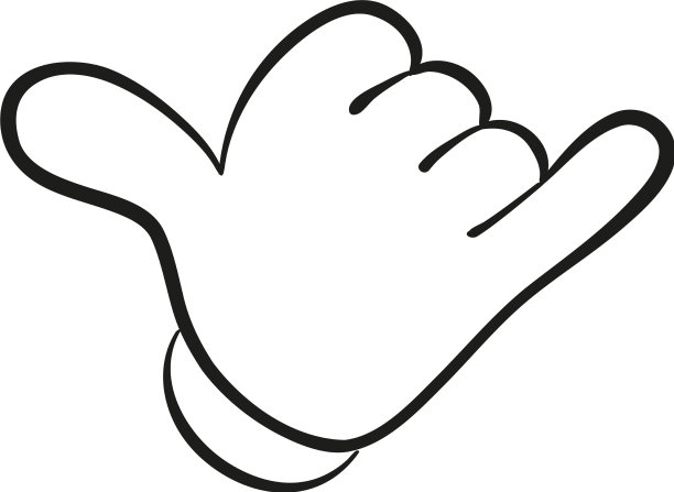 卡通冲浪沙卡手势图片下载