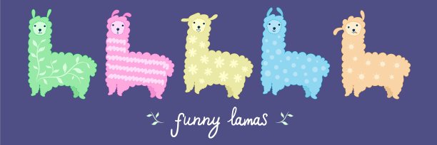 可爱的颜色有趣的喇嘛为巴邦人图片下载