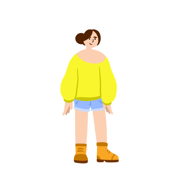 年轻的女孩穿着时髦的衣服。女人站好姿势。女性角色。平面现代时尚的插图孤立在白色图片下载