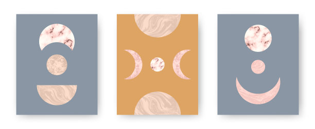 集时尚集印刷卡与波西米亚图片下载