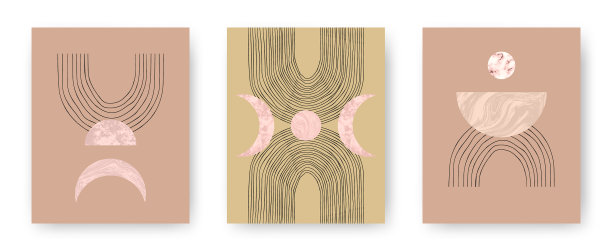 集时尚集印刷卡与波西米亚图片下载