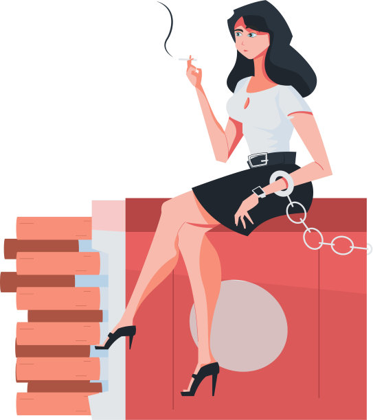 女性吸烟者构成图片下载