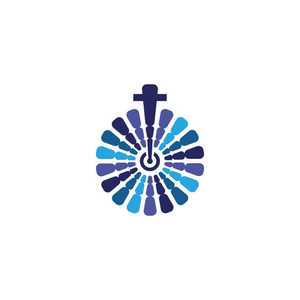 教堂用方格石圈线标志图标图片下载