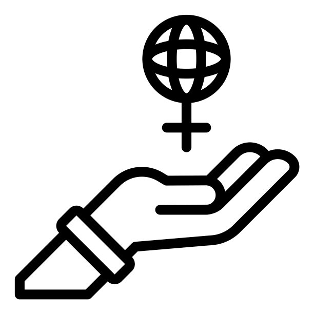 手持全球女性性别图标图片下载