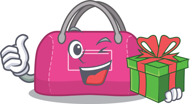 快乐的女人运动包卡通人物与一个图片下载