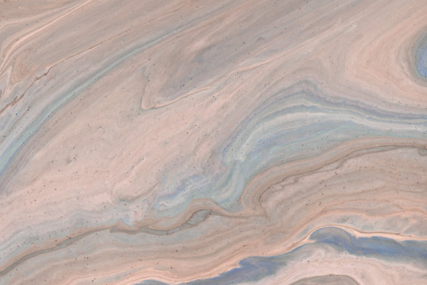 抽象流体艺术背景浅米色和蓝色。液体的大理石。丙烯酸画与棕色梯度。图片下载