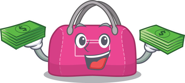 一个富有的女人运动包卡通人物图片下载