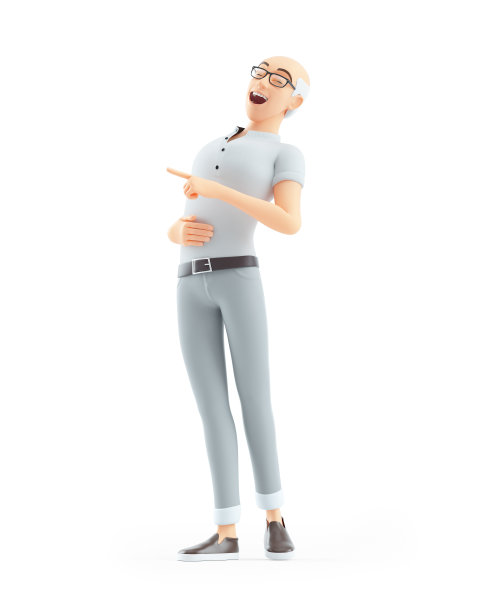 3d老人笑着站着图片下载