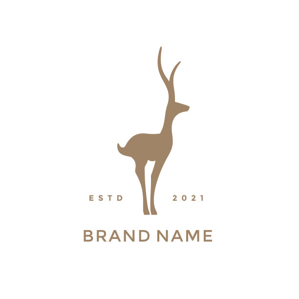 苗条的鹿标志图片下载