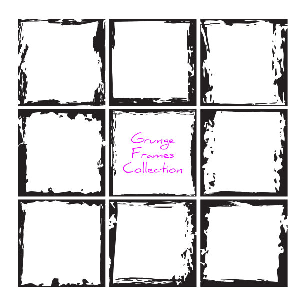 黑色方形垃圾框系列复古图片下载