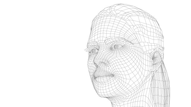 线框肖像一个年轻美丽的女孩图片下载