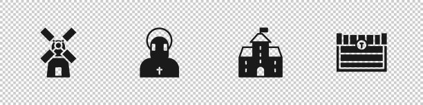 设风车和尚城堡和古堡图片下载