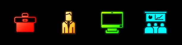 设置公文包工人电脑显示器和图片下载