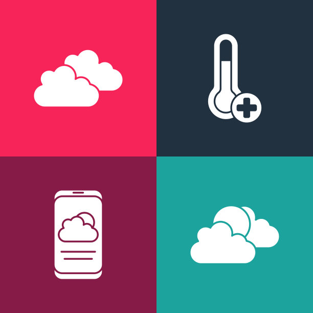 设置波普艺术太阳和云天气天气图片下载