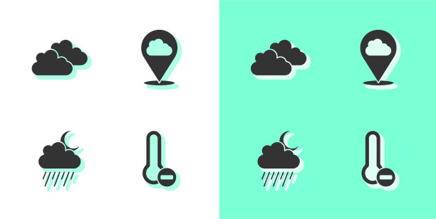 设置气象温度计云与雨和图片下载
