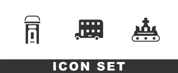 设置伦敦电话亭和双层巴士图片下载