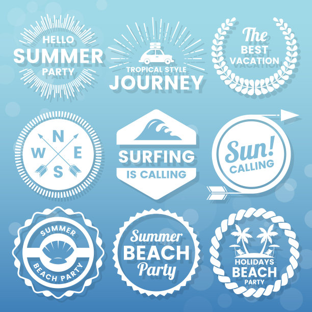 夏季复古标志横幅图片下载