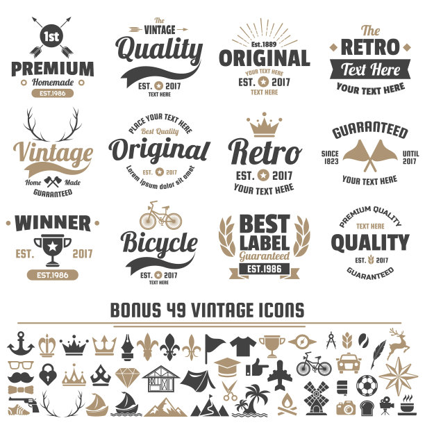 复古复古的旗帜标志图片下载